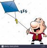 an-illustration-of-a-cartoon-ben-franklin-flying-a-kite-with-a-key-J3DHW2.jpg