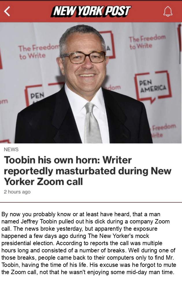 Jeffrey Toobin suspended at CNN after masturbating on Zoom (20 Pictures) |  Funny Pictures, Quotes, Pics, Photos, Images. Videos of Really Very Cute  animals.