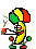 Smoking rasta dancing banana emoticon (Banana Emoticons)