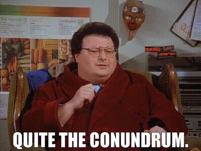 YARN | Quite the conundrum. | Seinfeld (1989) - S07E13 The Seven | Video  clips by quotes | fbf5baa7 | 紗
